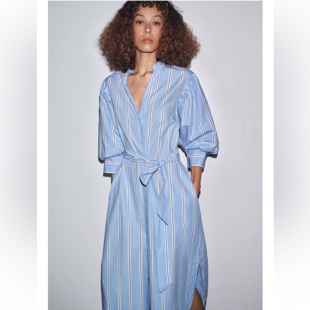 Zara striped belted dress ZW collection